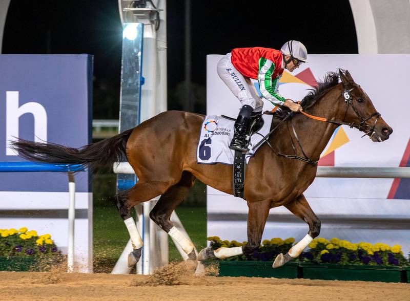 Dubai, U.A.E., February 7, 2019.   Group 2 Al Maktoum Challenge Round-2, 5th race winner, North America with rider, Richard Mullen.Victor Besa/The NationalSection:  SPReporter:  Amith Passela