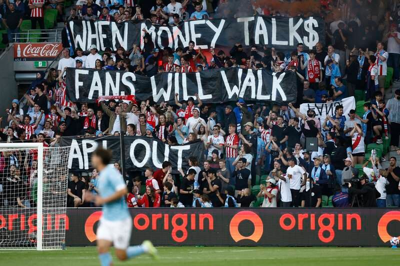 Fans show their disappointment with the APL. Getty