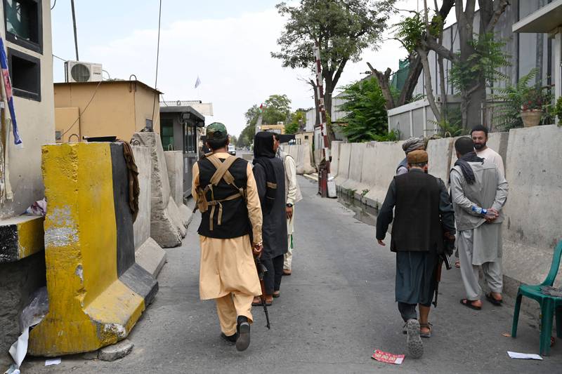 Taliban fighters on patrol in Kabul. AFP
