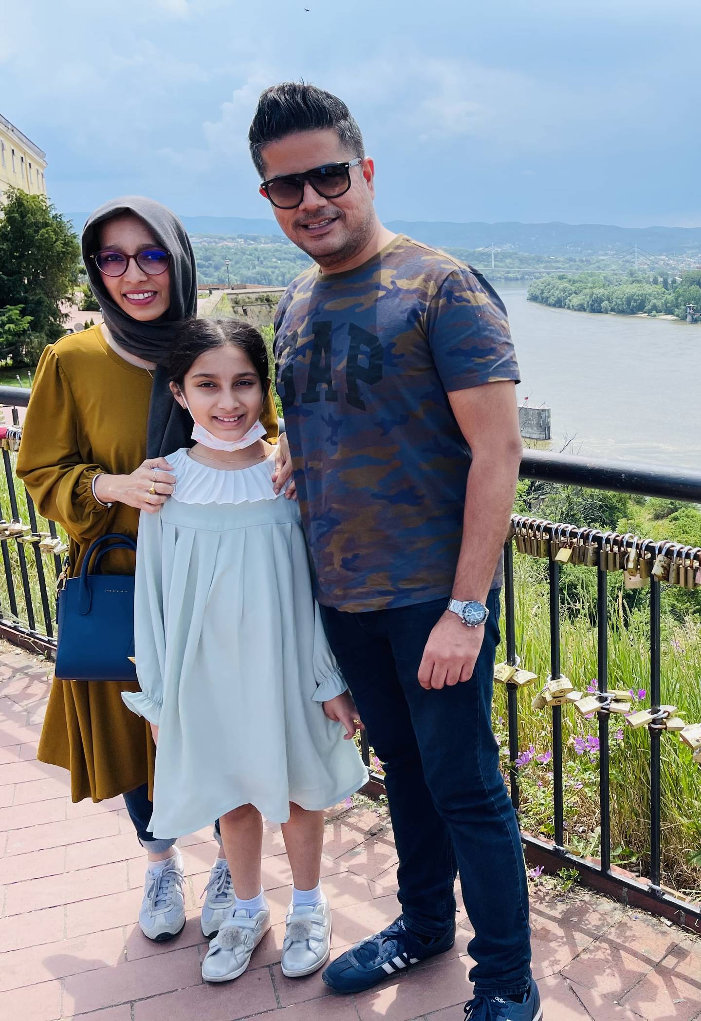 Dubai resident Fouad Ashraf with his family in Serbia before returning to the UAE