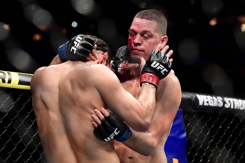 Nate Diaz and Jorge Masvidal clash during UFC 244 at Madison Square Garden. AFP