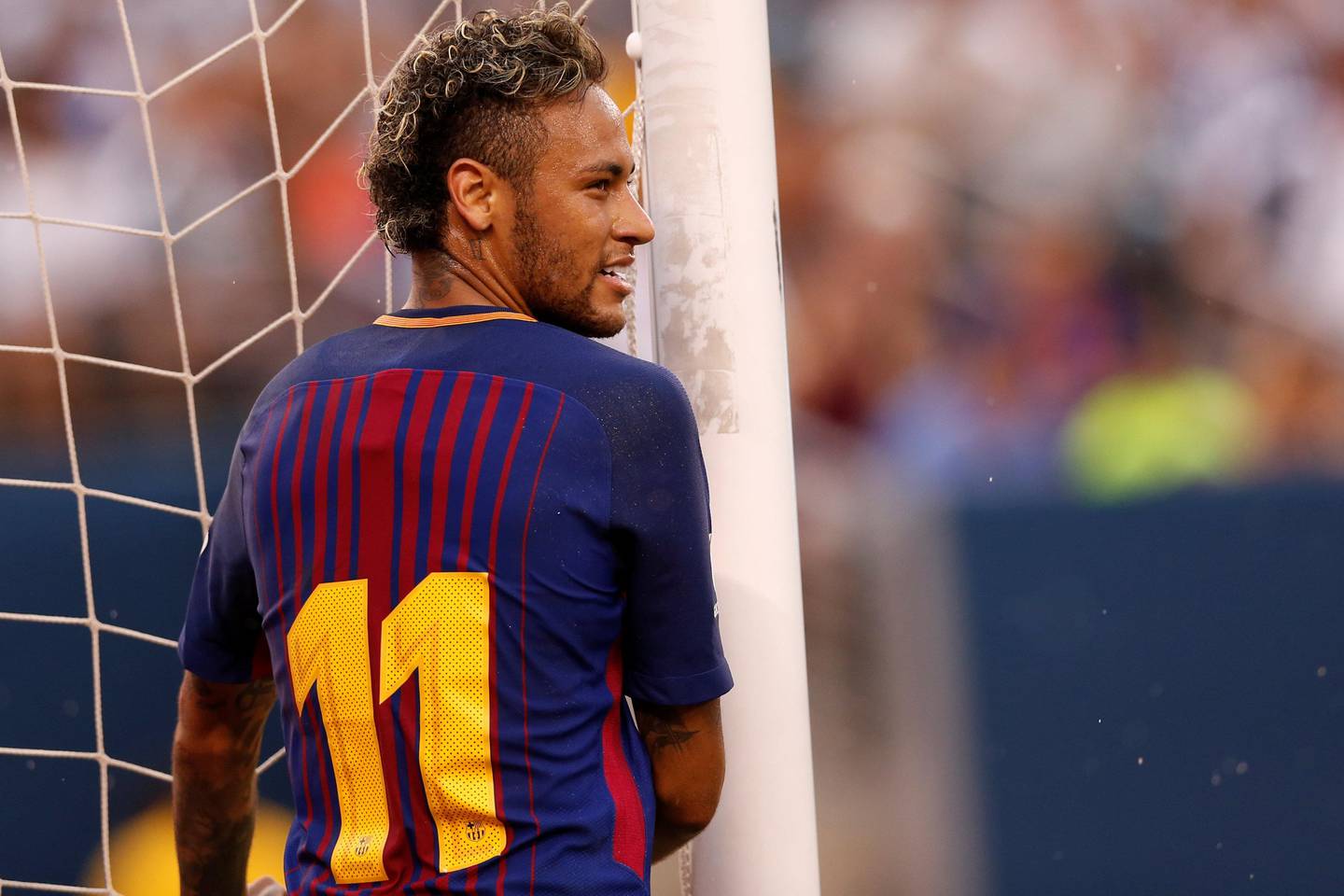 Football Soccer - Barcelona v Juventus - International Champions Cup - East Rutherford, New Jersey, U.S. - July 22, 2017 - Barcelona's Neymar reacts after missed shot against Juventus.  REUTERS/Mike Segar
