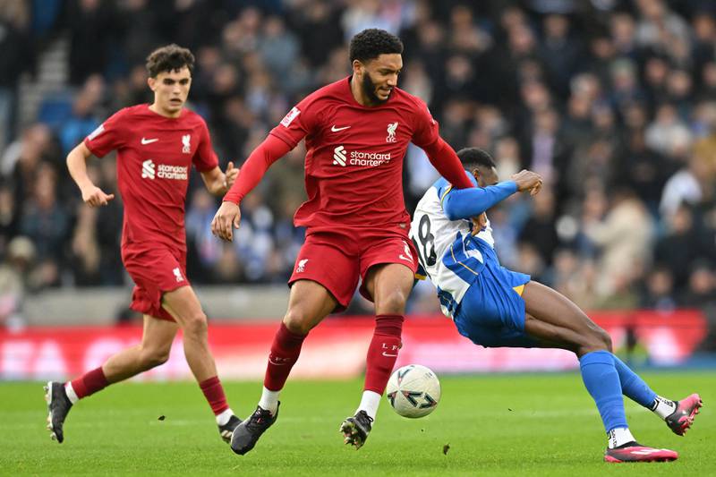 Joe Gomez 7: Pace made a difference for Liverpool, with the 25-year-old quick to react to danger when balls were played in behind. Looked to have a strong understanding with Konate, but was skinned by Mitoma for winning goal. AFP