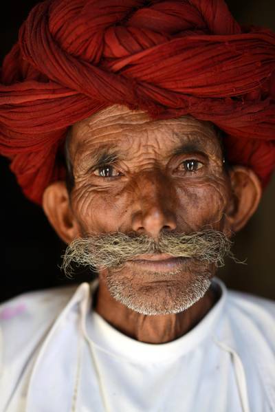 The traditional red turban of Rajasthan's Raika tribe. Courtesy Aman Chotani
