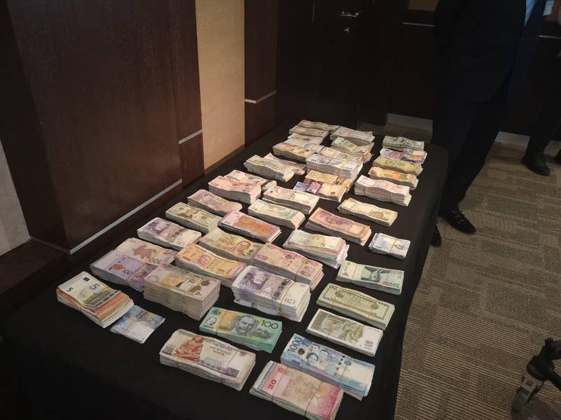 More than Dh2 million in various currencies was stolen but later recovered. Courtesy: Sharjah Police