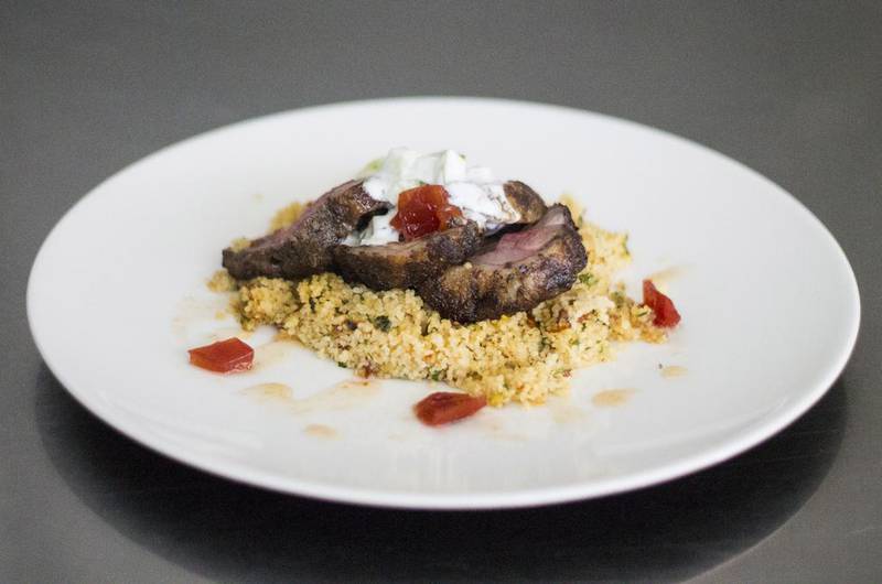 A marinated lamb rump with couscous from Jones the Grocer. Courtesy Jones the Grocer
