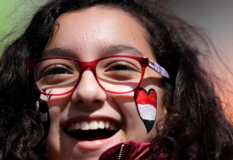 A fan smiles before the Egypt vs Uruguay match at Ekaterinburg Arena, Yekaterinburg, Russia. Natacha Pisarenko / AP Photo