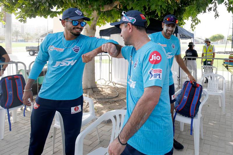 Delhi Capitals Head Coach Ricky Ponting, right, with captain Shreyas Iyer at the ICC Academy in Dubai. The 2020 IPL will be played in the UAE. All pictures courtesy of Delhi Capitals