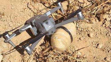 One of the two drones carrying drugs that was flying into Jordanian territory from neighbouring Syria on Tuesday. Reuters