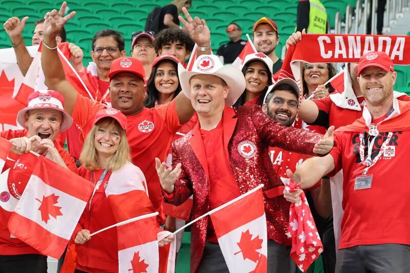 Oh, Canada ... the nation's travelling fans are in good spirits before the tie. EPA
