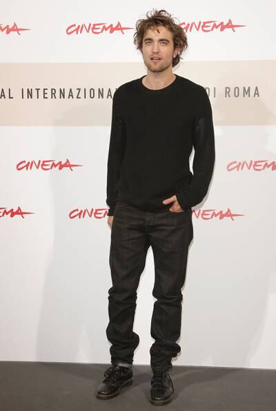 Robert Pattinson, in black jeans and a black jumper, attends the 'Twilight'  photocall during the 3rd Rome International Film Festival on October 30, 2008. Getty Images