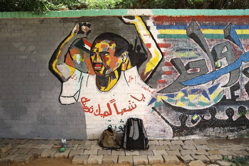 A mural in Khartoum.  EPA