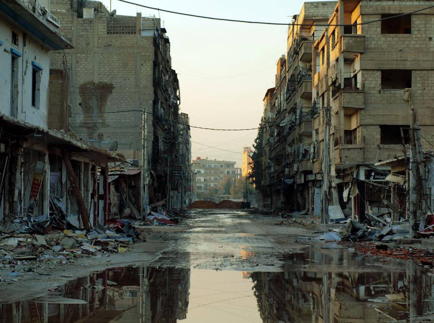 The ruined Damascus suburb of Daraya on December 27, 2012. Shaam News Network / AFP