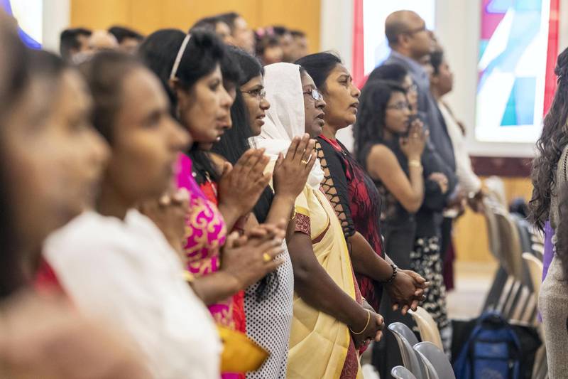 DUBAI, UNITED ARAB EMIRATES. 25 DECEMBER 2018. Coverage of Christmas Day Mass at St Francis Church in Jebel Ali. The Sri Lankan Mass service. (Photo: Antonie Robertson/The National) Journalist: Patrick Ryan. Section: National.