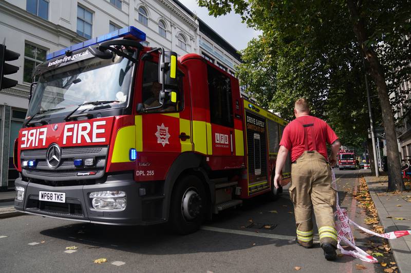 London Fire Brigade sent about 10 engines and 70 firefighters to the blaze. PA