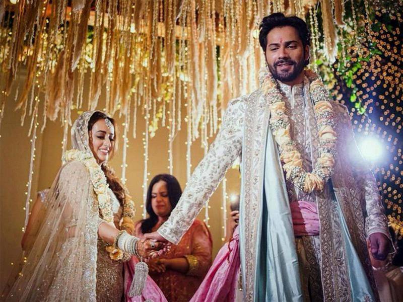 Bollywood actor Varun Dhawan on his wedding day with his new wife Natasha Dala. Instagram/ varundvn