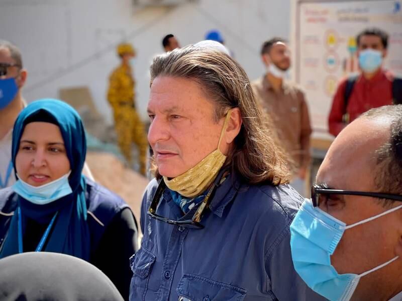 WFP Yemen Representative Richard Ragan at the Al Sabeen hospital in Sanaa. Photo: WFP Yemen
