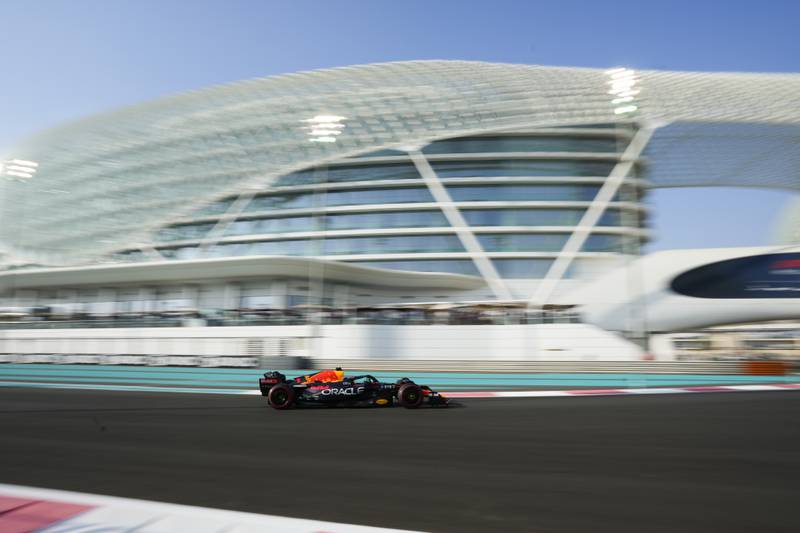 Red Bull driver Max Verstappen during practice in Abu Dhabi. AP