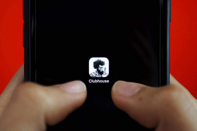 FILE PHOTO: The social audio app Clubhouse is seen on a mobile phone in this illustration picture taken February 8, 2021. REUTERS/Florence Lo/Illustration/File Photo