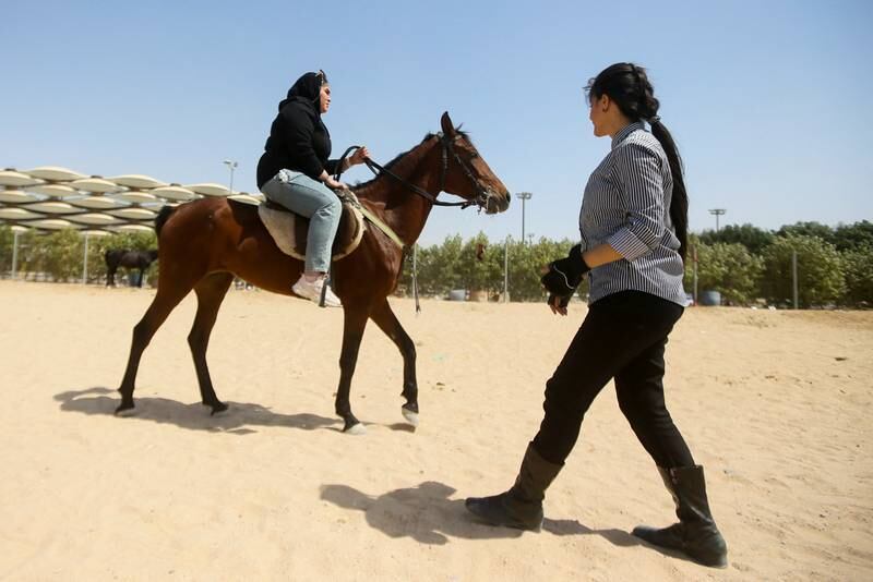 Banin Falah, 21, is another Iraqi woman who is training racehorses at the Equestrian Club in Basra.