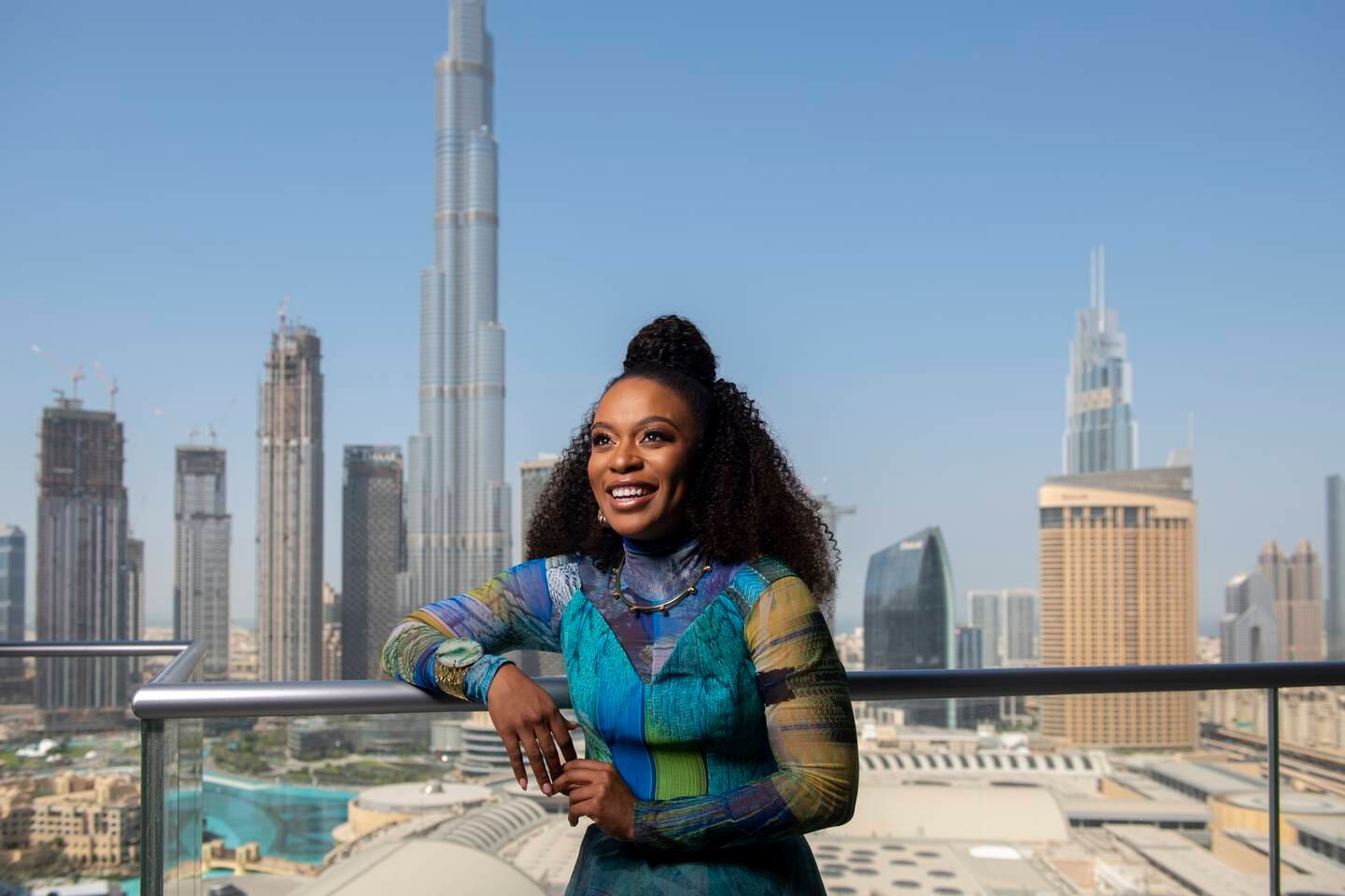South African actress Nomzamo Mbatha in Dubai for Expo 2020, October 18, 2021. Issa AlKindy / The National