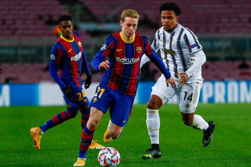 MF Frenkie de Jong, 6 - Struggled to get a foothold in the first half-hour but grew in influence and saw plenty of the ball in the final third. AP Photo