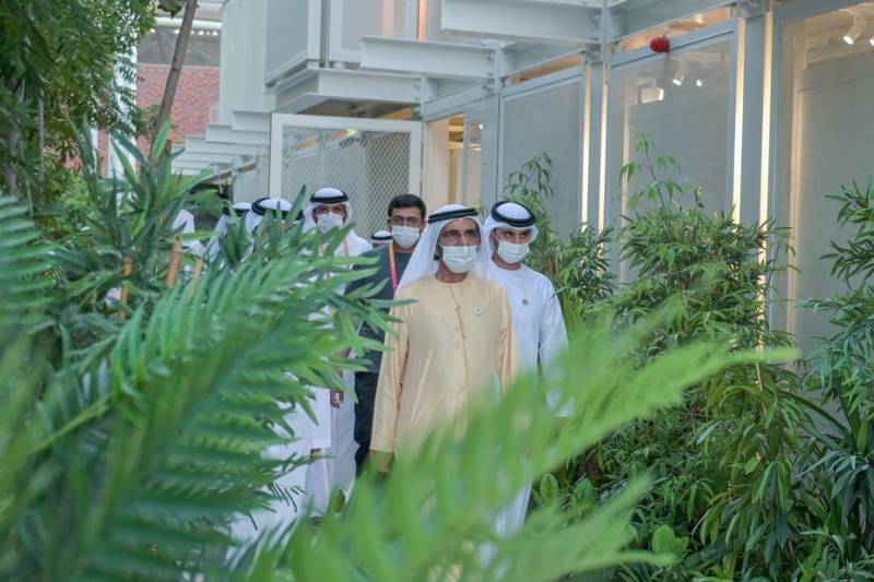 Sheikh Mohammed toured pavilions in the Opportunity District.