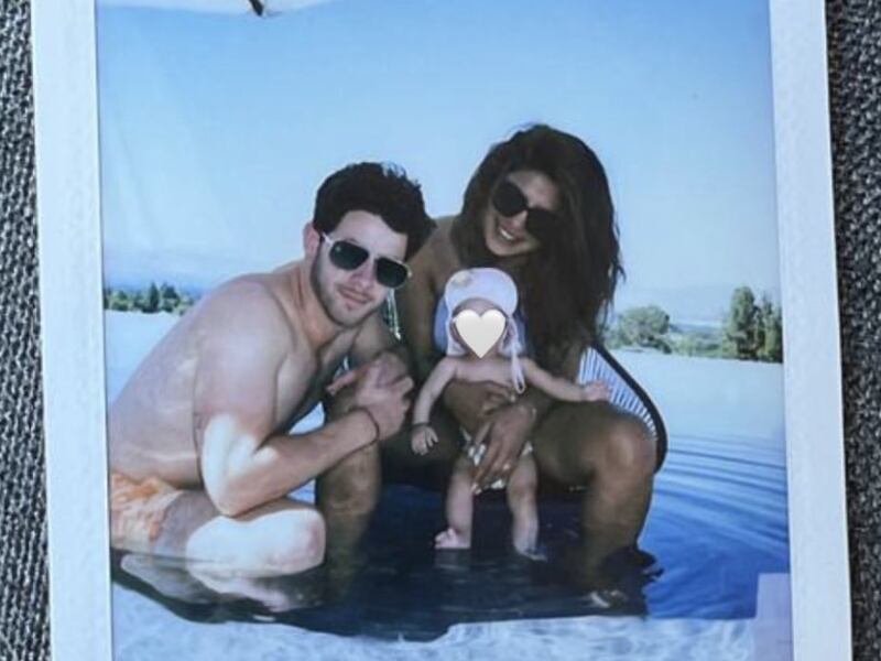 Priyanka Chopra at home with her husband Nick Jonas and daughter Malti Marie. Photo: Priyanka Chopra / Instagram