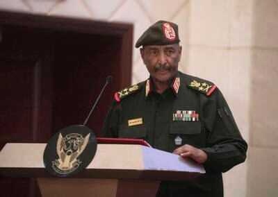 Sudanese Armed Forces chief Gen Abdel Fattah Al Burhan in Khartoum in December 2022. AP Photo