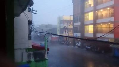 A view of heavy rain during Typhoon Goni in Sorsogon City, Sorsogon. Reuters