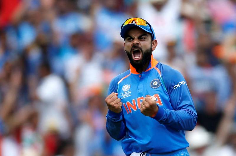 Britain Cricket - Pakistan v India - 2017 ICC Champions Trophy Final - The Oval - June 18, 2017 India's Virat Kohli celebrates the wicket of Pakistan's Shoaib Malik Action Images via Reuters / Paul Childs Livepic EDITORIAL USE ONLY. - 14805850