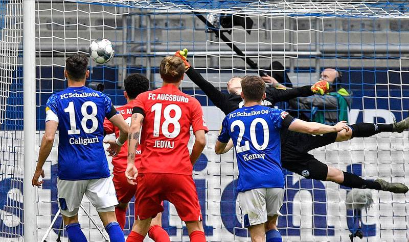 Schalke's goalkeeper Markus Schubert concedes the opening goal. EPA