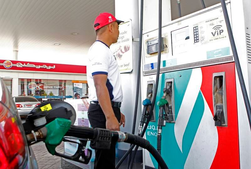 Dubai, United Arab Emirates - February 17, 2014.  An RFD filling at one of the Enoc/Eppco petrol station, the 1st of its kind in the UAE.  ( Jeffrey E Biteng / The National )  Editor's Note;  Triska H reports.