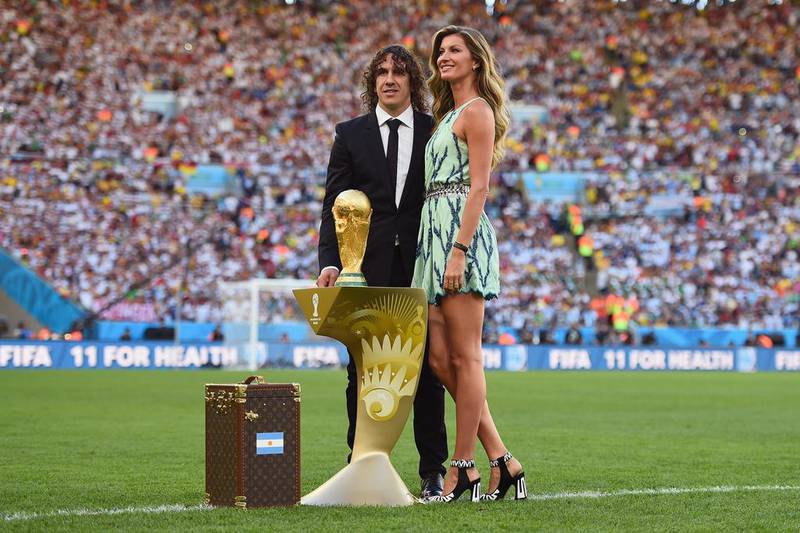 The 2014 FIFA World Cup trophy - got a Louis Vuitton case