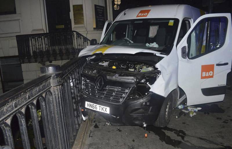 The van used in the June 3 2017 London Bridge attack that left eight dead (Metropolitan Police London via AP)