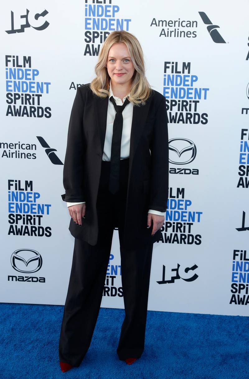 Elisabeth Moss in Co at the 35th Film Independent Spirit Awards in California on February 8, 2020. Reuters