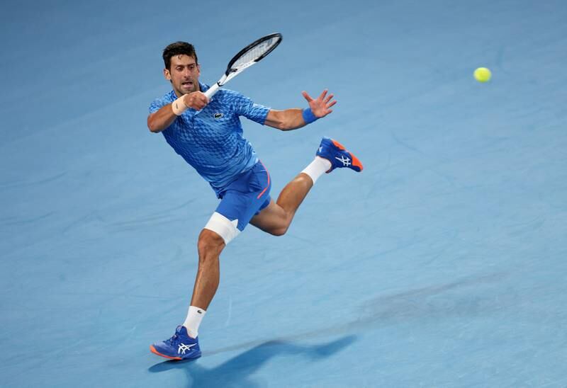 Novak Djokovic plays a forehand return. Reuters
