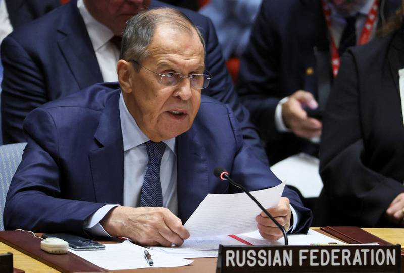 Russia's Foreign Minister Sergey Lavrov addresses the UN Security Council during a ministerial level meeting on the crisis in Ukraine. Reuters
