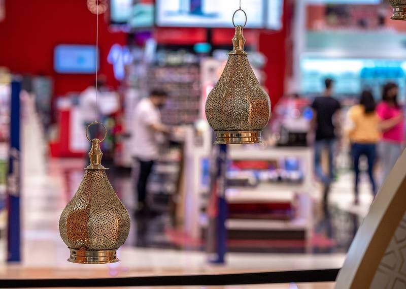 Ramadan lanterns at Al Wahda Mall. Victor Besa / The National