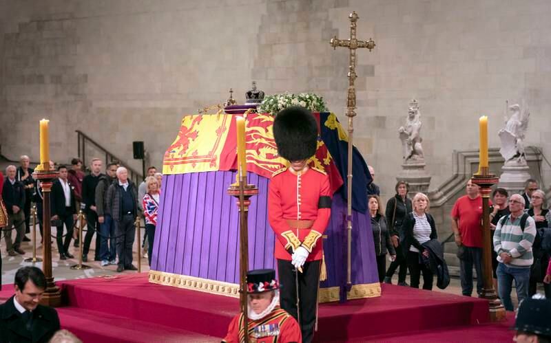 Queen Elizabeth II is lying in state in Westminster Hall until 6.30am on Monday before her funeral. Getty