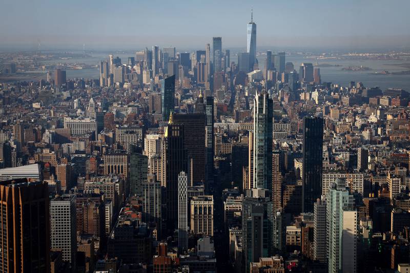 The Manhattan skyline. Prime property rentals have increased by 56 per cent in New York in the last two years, according to Knight Frank. Reuters