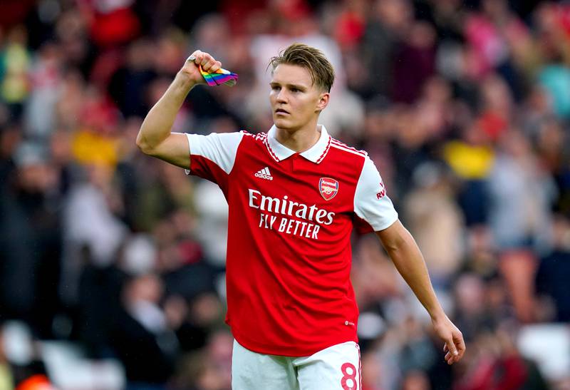 CM: Martin Odegaard (Arsenal). Scored Arsenal’s fifth in the rout of Nottingham Forest and outclassed the opponents’ midfield all game. Developing into a top player. PA