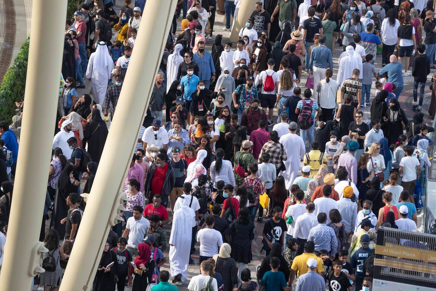Crowds gather at Expo 2020 Dubai.
Antonie Robertson / The National