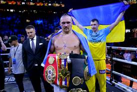 Oleksandr Usyk after beating Anthony Joshua in their rematch at the King Abdullah Sport City Stadium in Jeddah on August 20, 2022. PA