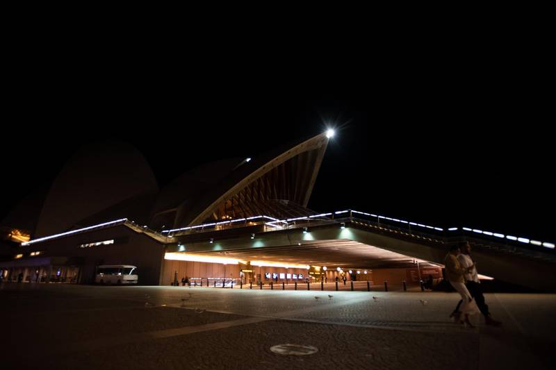 The Sydney Opera House is seen during Earth Hour in Sydney, Australia. EPA