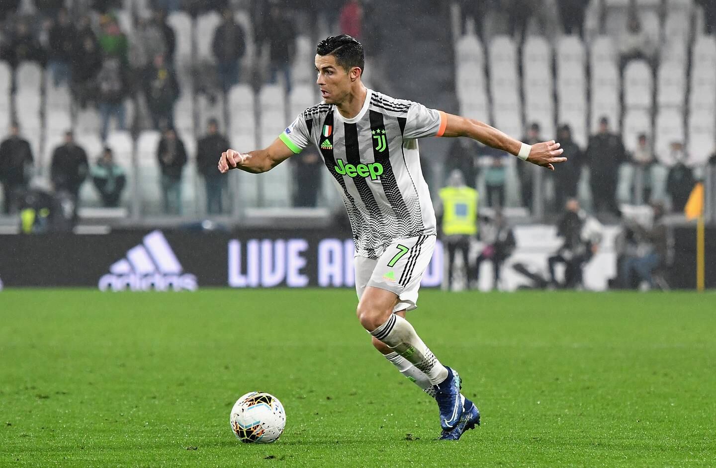Cristiano Ronaldo in action for Juventus in 2019. Getty