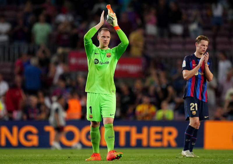 BARCELONA RATINGS: Marc-Andre ter Stegen - 7. Excellent one-handed save from Alvaro Garcia in the first half – against a team which beat Barcelona home and away last season. The German was also far quicker to move the ball than his opposite, who was booed by the vast 81,104 crowd for time wasting. Getty