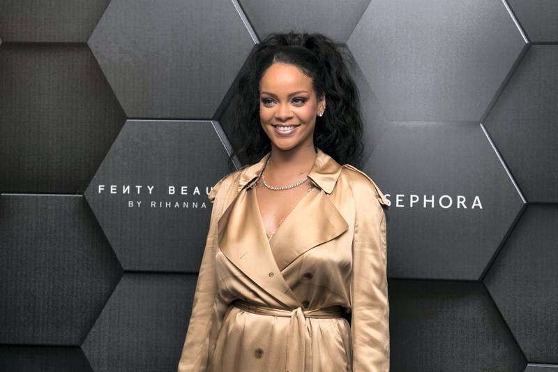 DUBAI, UNITED ARAB EMIRATES - SEPTEMBER 29, 2018. Rihanna in Armani Hotel promoting Fenty.(Photo by Reem Mohammed/The National)Reporter: Section:  NA