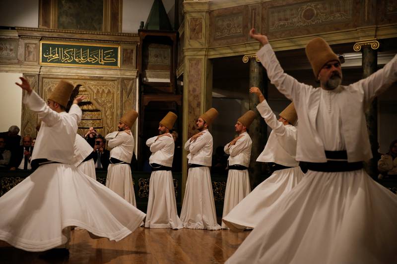 Whirling dervish ceremonies were started as a form of meditation by Rumi.