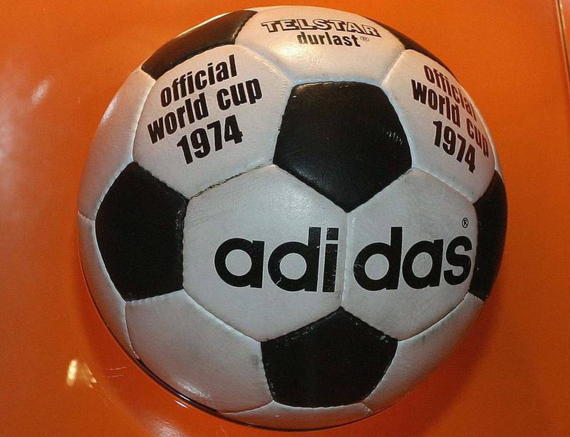 Telstar Durlast, the official match ball at the 1974 World Cup in Germany. Getty